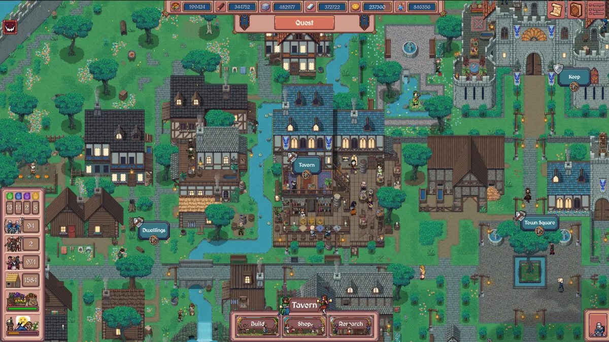 A large developed town in Hearth and Hamlet