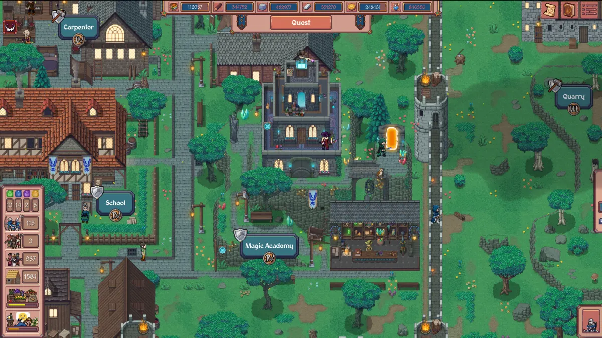 A Hearth and Hamlet town with multiple named service buildings